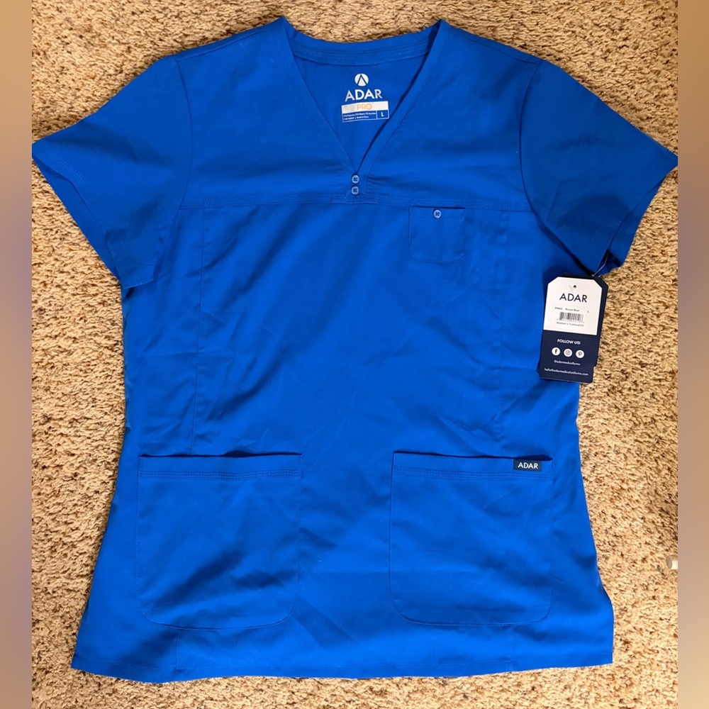 New Adar Royal Blue Medical Top